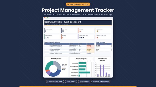 Turn deadlines into a plan: Project Management Tracker preview